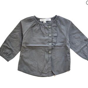 Chic Gray Kids Blouse with Ruffle Detail y designer message in a bottle